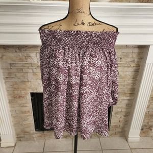 LOFT floral cottage prairie off shoulder blouse size XS‎